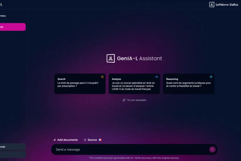 GenIA-L Assistant de Lefebvre Dalloz est maintenant intégrée dans Diapaz, logiciel dédié aux avocats